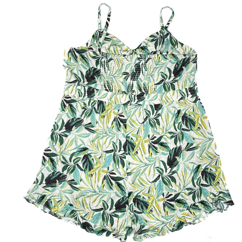 torrid Challis Tie-Front Romper Painted Tropical Botanical Romper Size 6X - NWT - Picture 3 of 9